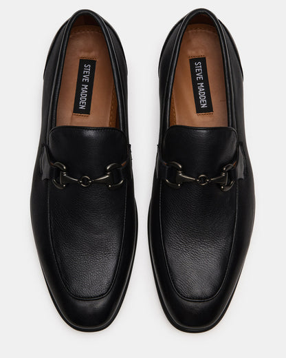 JAYSHAN Black Leather Men's Dress Loafer Steve Madden BLACK LEATHER