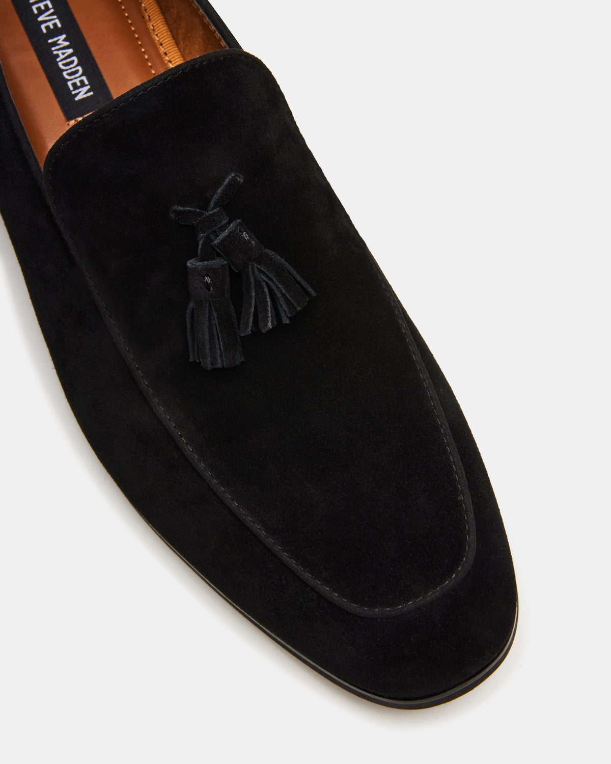 ONDRE Black Suede Tassel Slip-On Men's Loafer Steve Madden BLACK SUEDE
