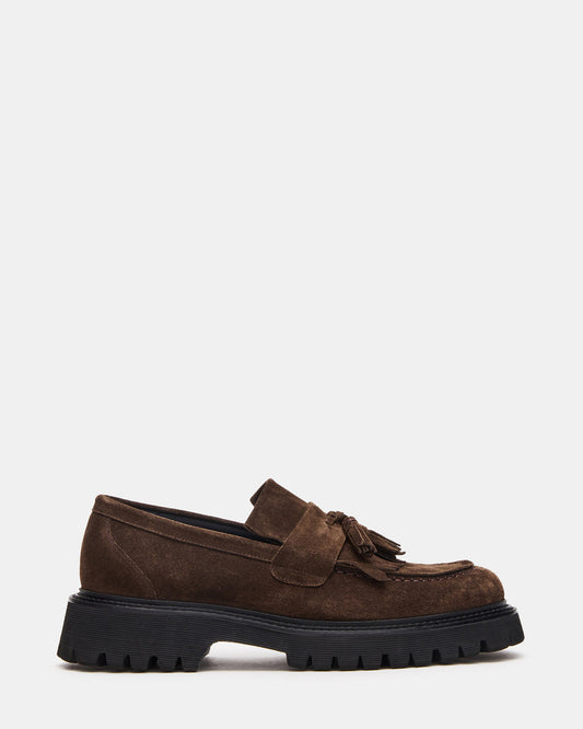 ZEV Brown Suede Lug Sole Dress Men's Loafer Steve Madden BROWN SUEDE