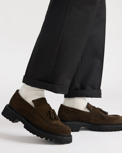 ZEV Brown Suede Lug Sole Dress Men's Loafer Steve Madden BROWN SUEDE