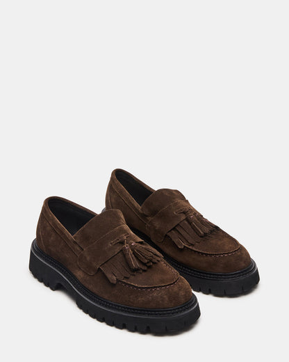 ZEV Brown Suede Lug Sole Dress Men's Loafer Steve Madden BROWN SUEDE