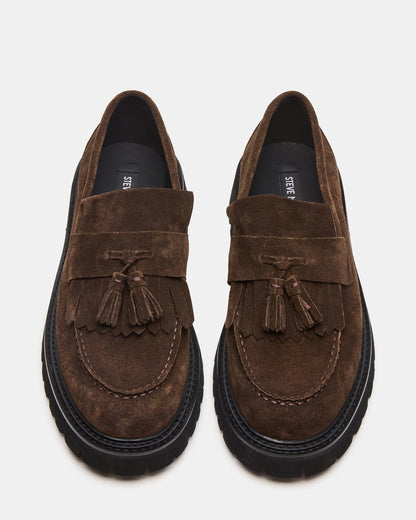ZEV Brown Suede Lug Sole Dress Men's Loafer Steve Madden BROWN SUEDE