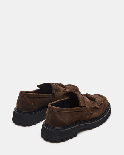 ZEV Brown Suede Lug Sole Dress Men's Loafer Steve Madden BROWN SUEDE
