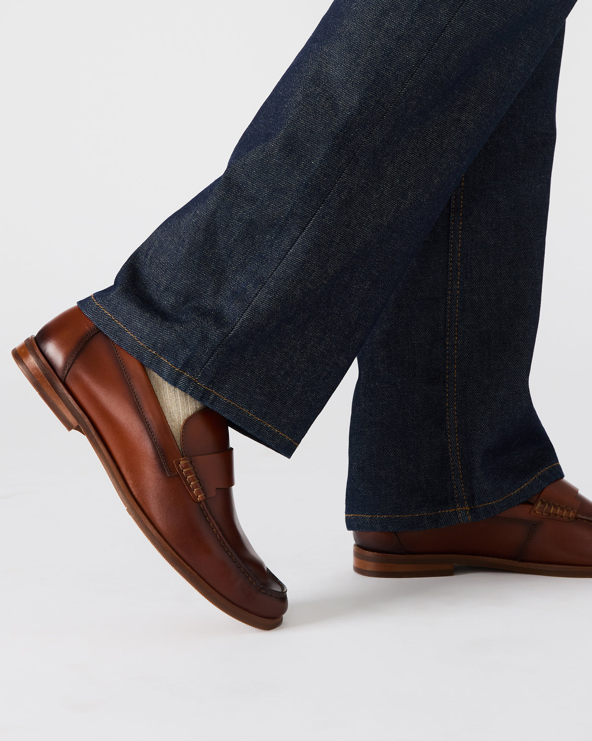 COLVER Cognac Leather Men's Slip-On Loafer Steve Madden COGNAC LEATHER