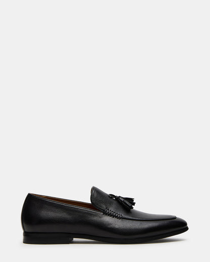 ONDRE Black Leather Tassel Slip-On Men's Loafer Steve Madden BLACK LEATHER