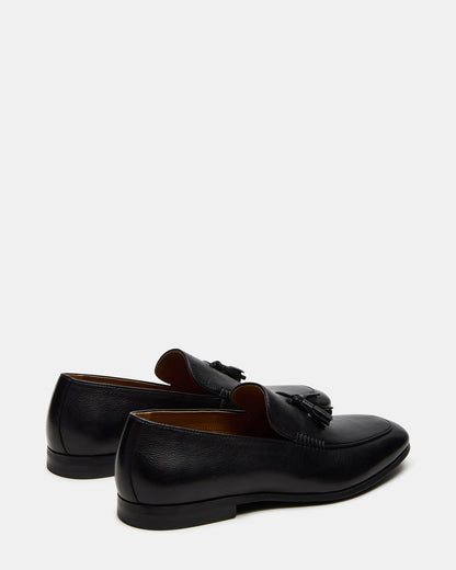 ONDRE Black Leather Tassel Slip-On Men's Loafer Steve Madden BLACK LEATHER