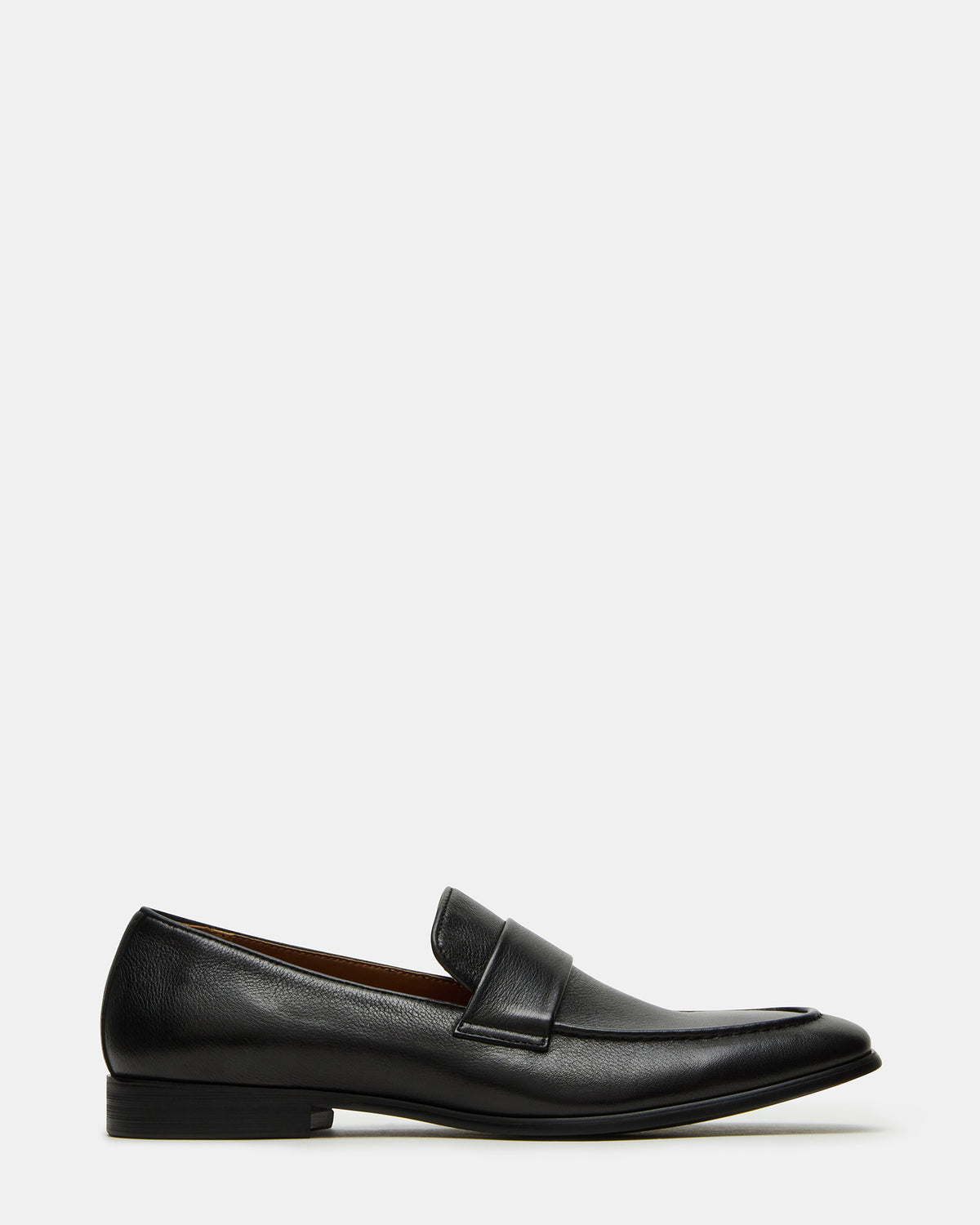 BISCUIT Black Leather Slip-On Men's Dress Loafer Steve Madden BLACK LEATHER