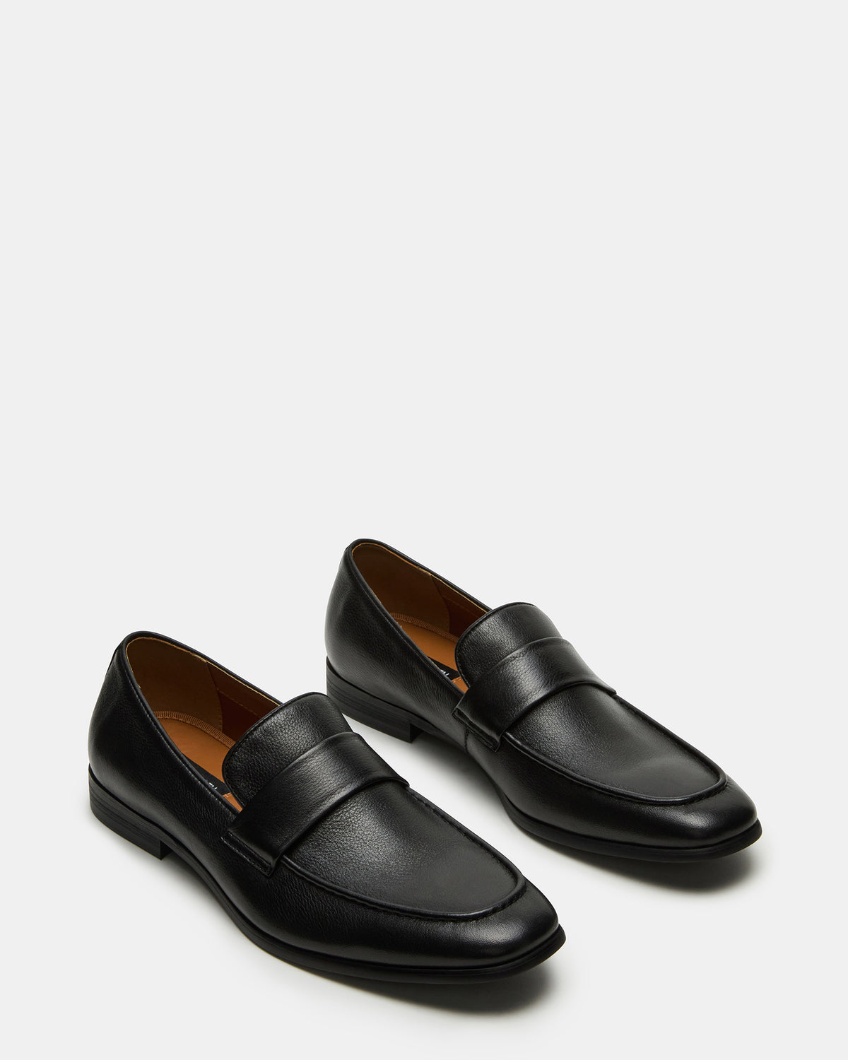 BISCUIT Black Leather Slip-On Men's Dress Loafer Steve Madden BLACK LEATHER