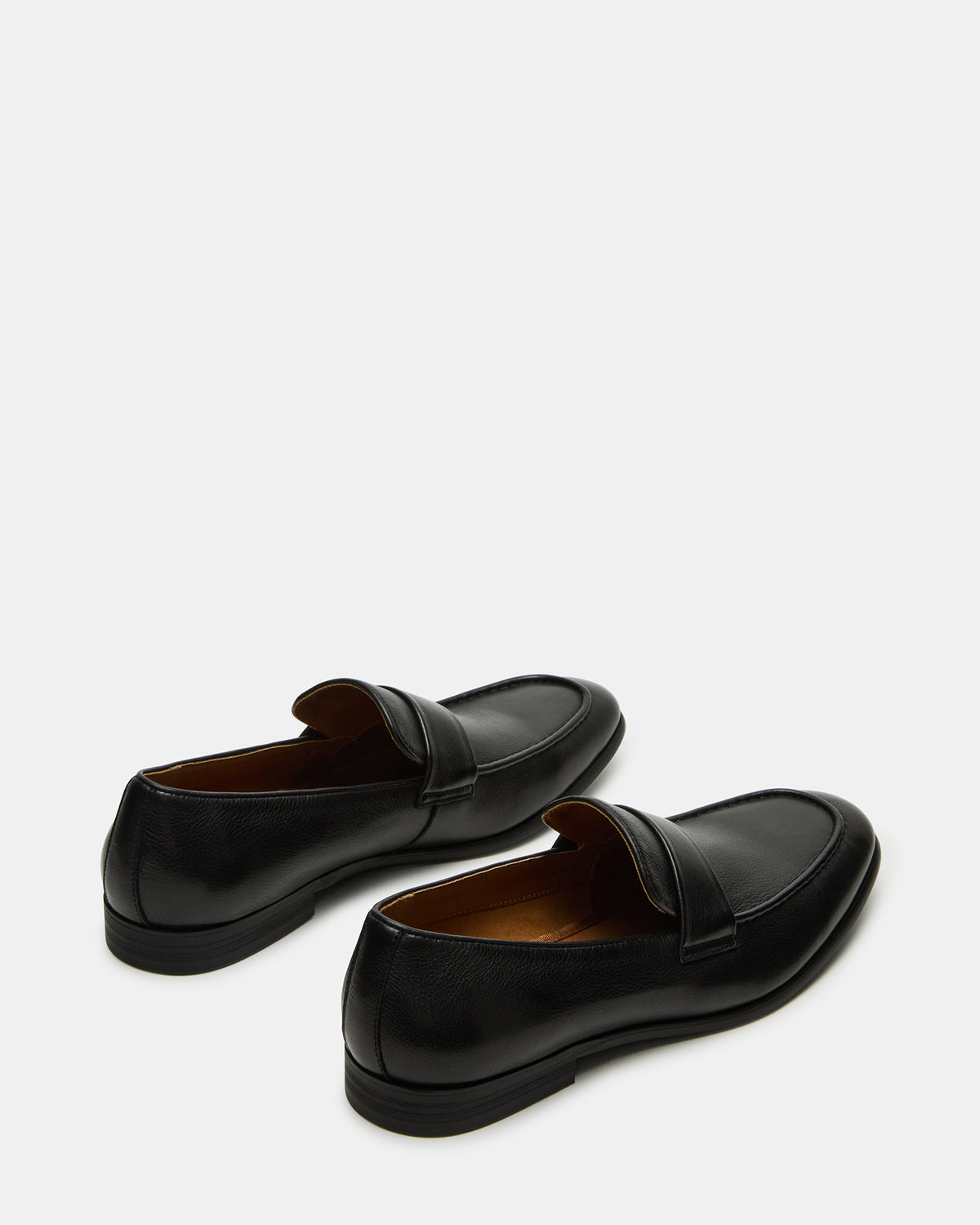 BISCUIT Black Leather Slip-On Men's Dress Loafer Steve Madden BLACK LEATHER