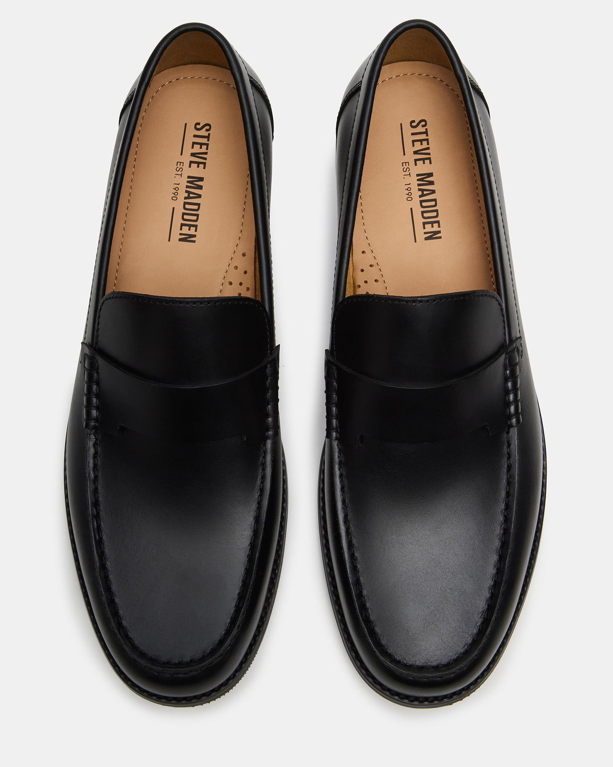 COLVER Black Leather Men's Slip-On Loafer Steve Madden BLACK LEATHER