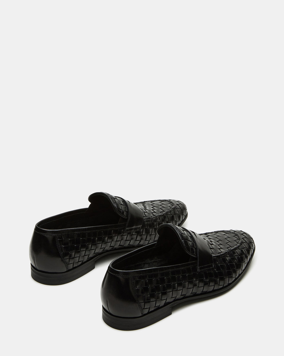 POCO Black Leather Woven Slip-On Men's Dress Loafer Steve Madden BLACK LEATHER