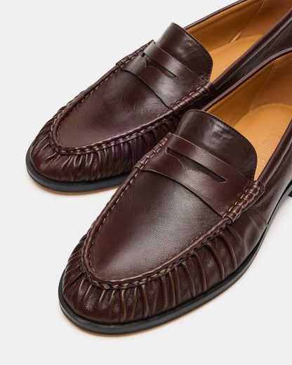 QUINCEY Brown Leather Slip-On Men's Loafer Steve Madden BROWN LEATHER