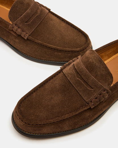HUCKLE Dark Brown Slip-On Men's Loafer Steve Madden DARK BROWN