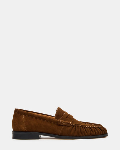 QUINCEY Chestnut Suede Slip-On Men's Loafer Steve Madden CHESTNUT SUEDE
