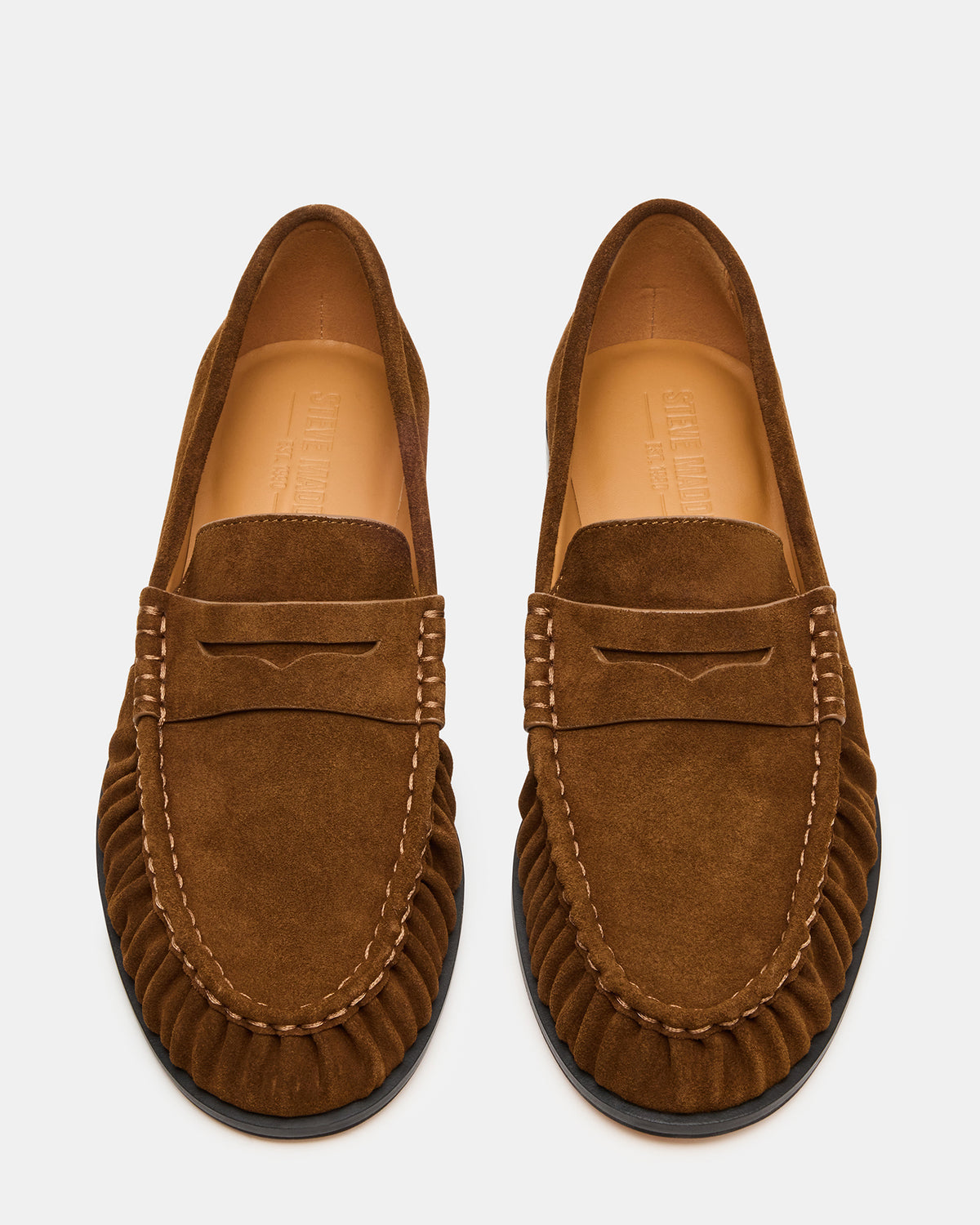 QUINCEY Chestnut Suede Slip-On Men's Loafer Steve Madden CHESTNUT SUEDE