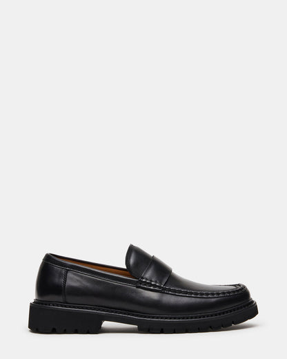 BRODIE Black Slip-On Lug Men's Loafer Steve Madden BLACK