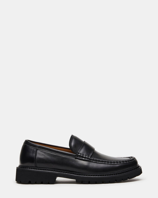 BRODIE Black Slip-On Lug Men's Loafer Steve Madden BLACK