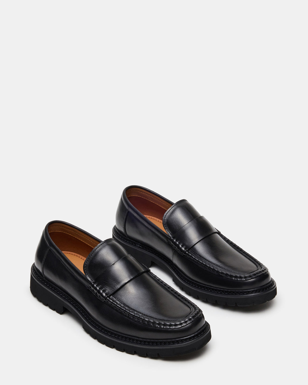 BRODIE Black Slip-On Lug Men's Loafer Steve Madden BLACK