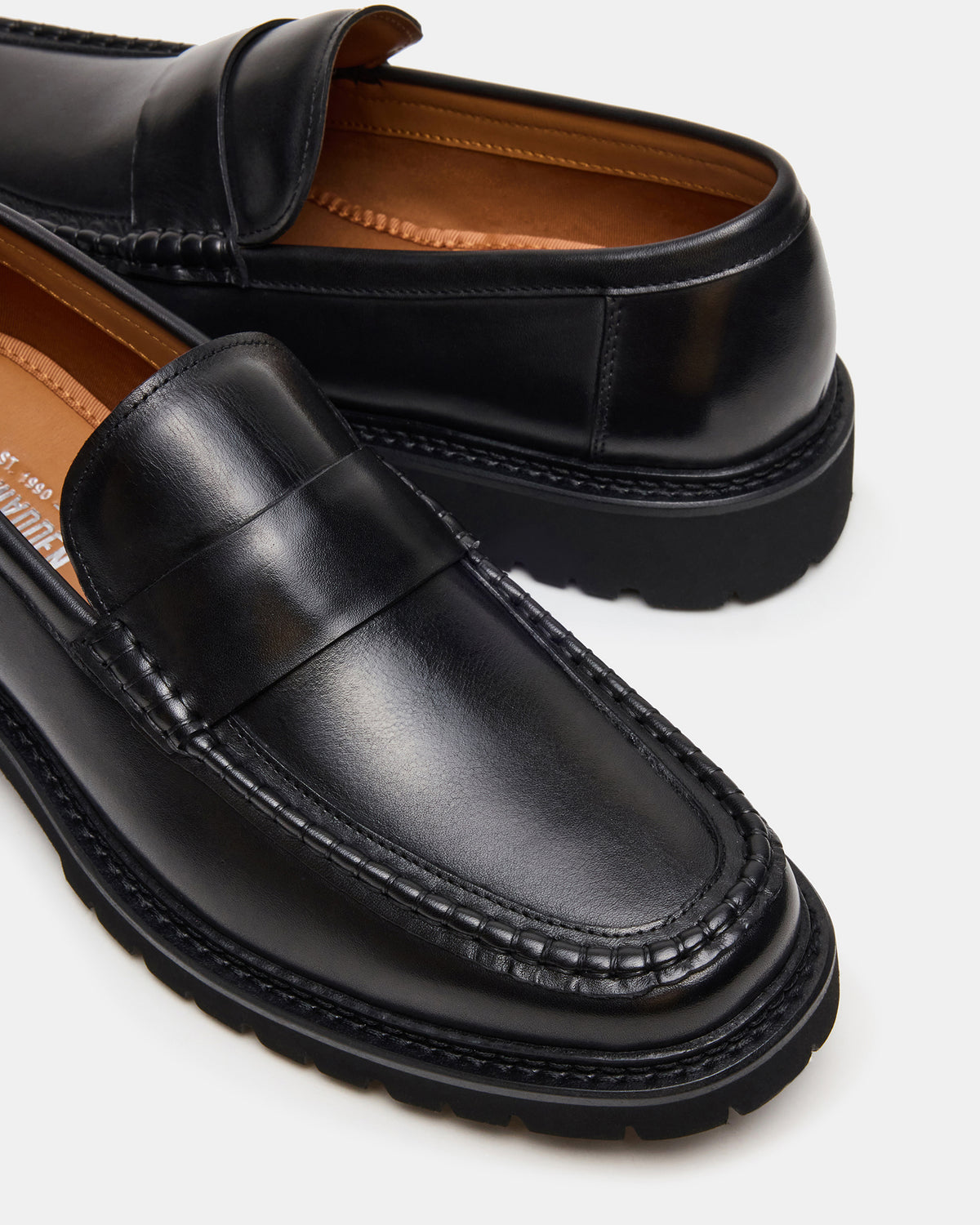 BRODIE Black Slip-On Lug Men's Loafer Steve Madden BLACK