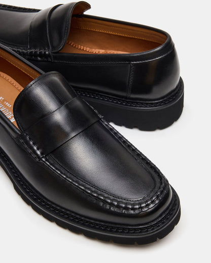 BRODIE Black Slip-On Lug Men's Loafer Steve Madden BLACK