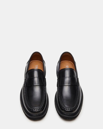 BRODIE Black Slip-On Lug Men's Loafer Steve Madden BLACK
