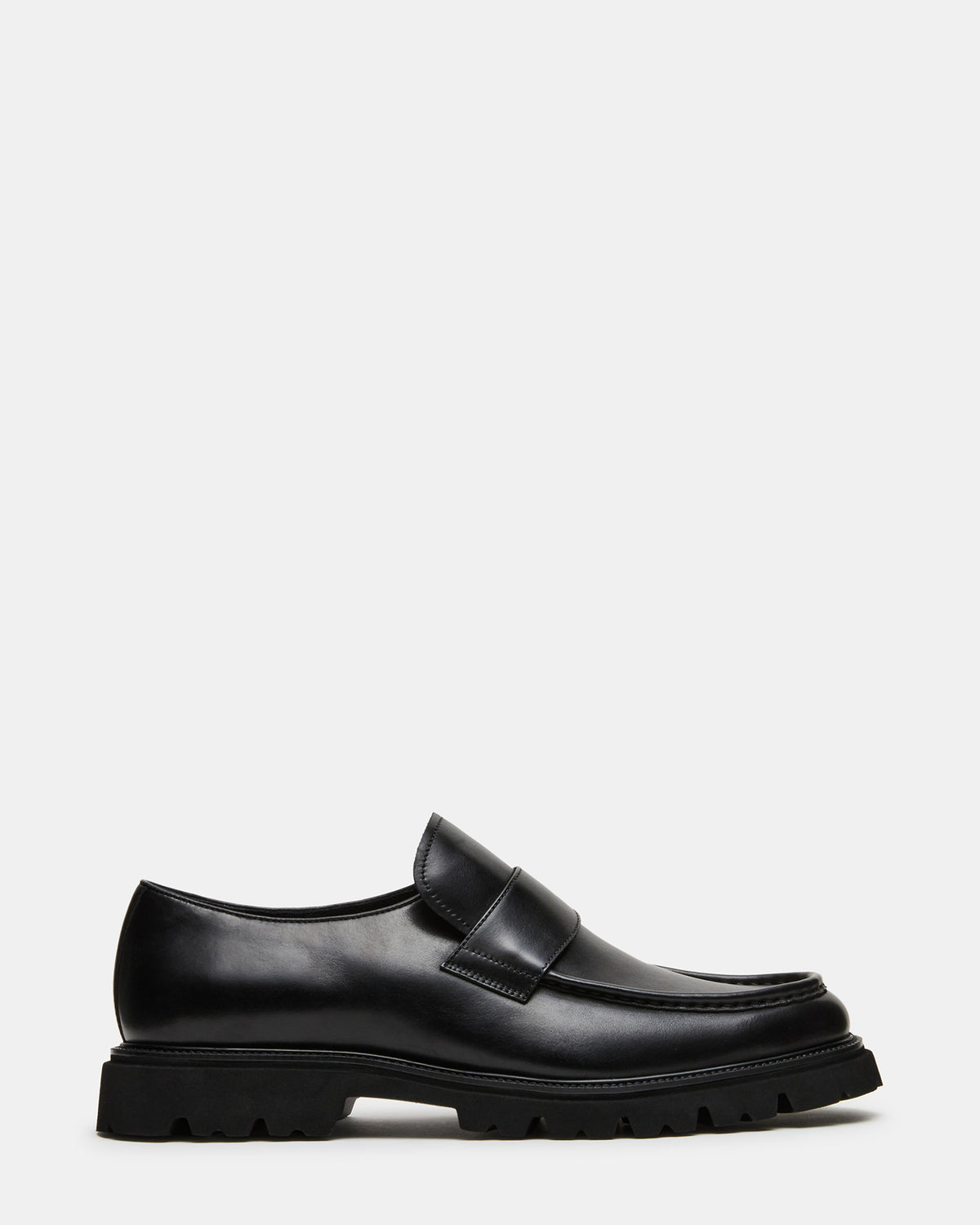 RADKIN Black Leather Slip-On Dress Men's Loafer Steve Madden BLACK LEATHER
