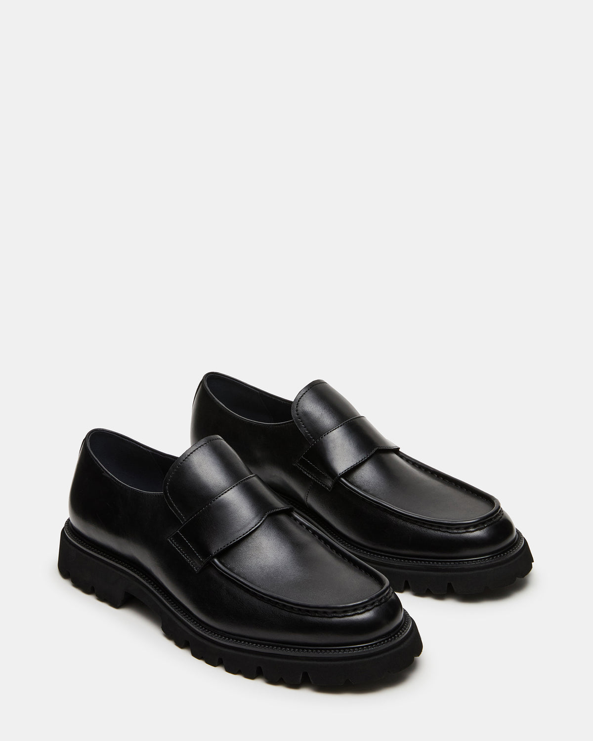 RADKIN Black Leather Slip-On Dress Men's Loafer Steve Madden BLACK LEATHER
