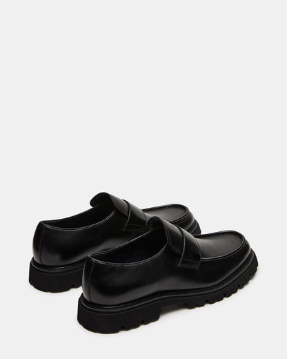 RADKIN Black Leather Slip-On Dress Men's Loafer Steve Madden BLACK LEATHER