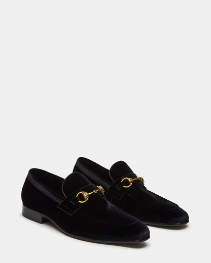 JAKIRO Black Velvet Slip-On Dress Men's Loafer Steve Madden BLACK VELVET