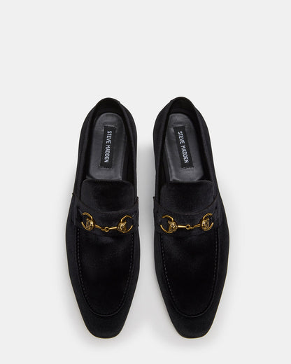 JAKIRO Black Velvet Slip-On Dress Men's Loafer Steve Madden BLACK VELVET
