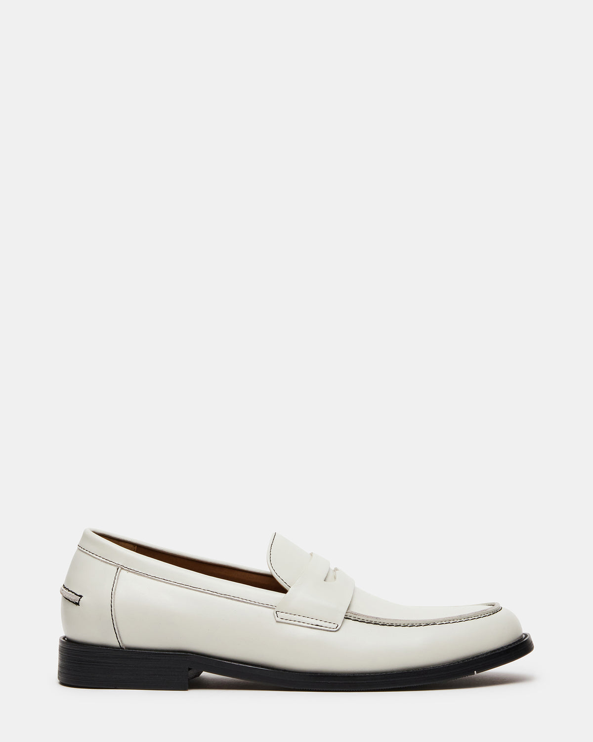 NATAN White Leather Slip-On Dress Men's Loafer Steve Madden WHITE LEATHER
