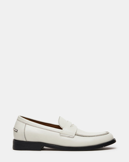 NATAN White Leather Slip-On Dress Men's Loafer Steve Madden WHITE LEATHER