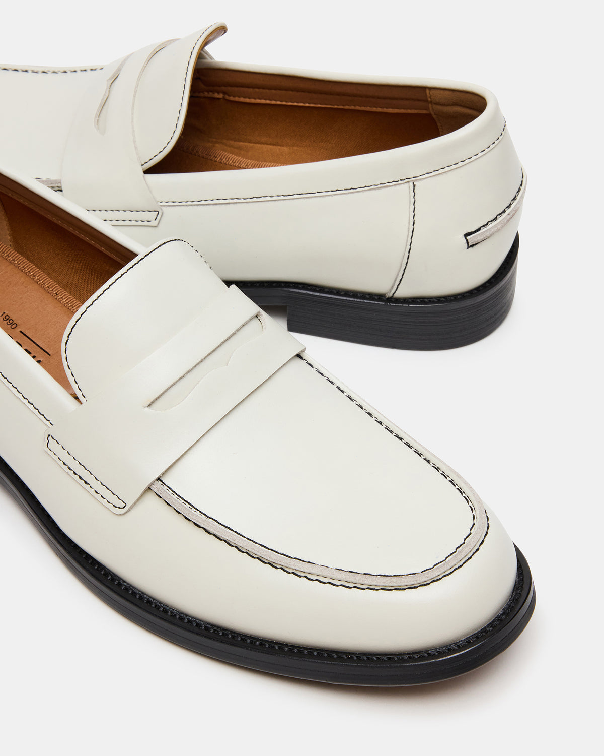 NATAN White Leather Slip-On Dress Men's Loafer Steve Madden WHITE LEATHER