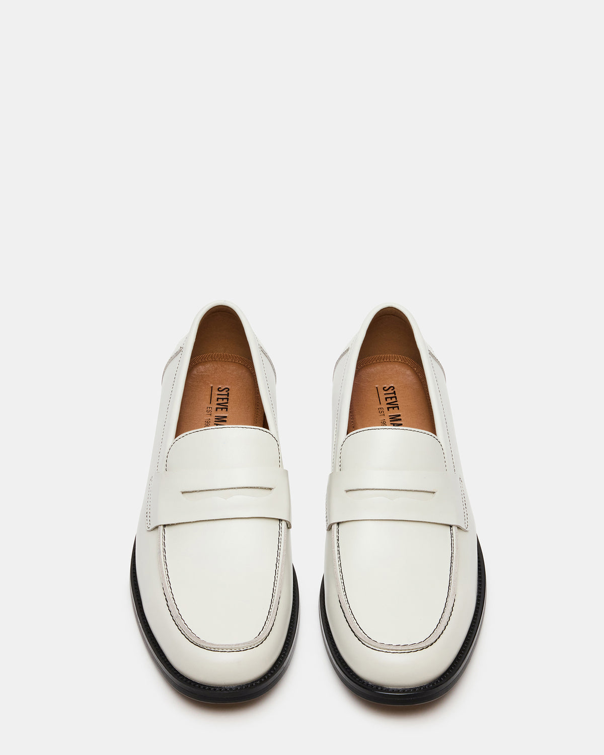 NATAN White Leather Slip-On Dress Men's Loafer Steve Madden WHITE LEATHER