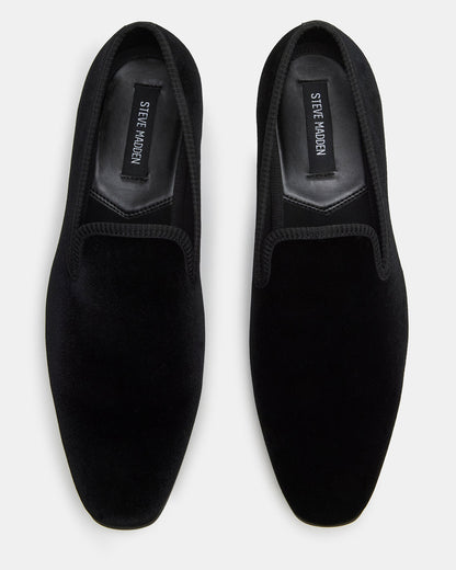 BANNOCH Black Velvet Men's Slip-On Loafer Steve Madden BLACK VELVET