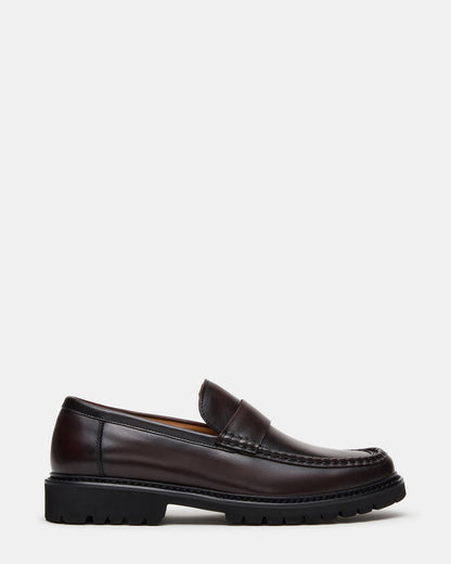 BRODIE Brown Slip-On Lug Men's Loafer Steve Madden BROWN