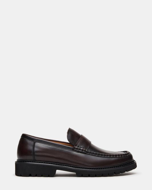 BRODIE Brown Slip-On Lug Men's Loafer Steve Madden BROWN