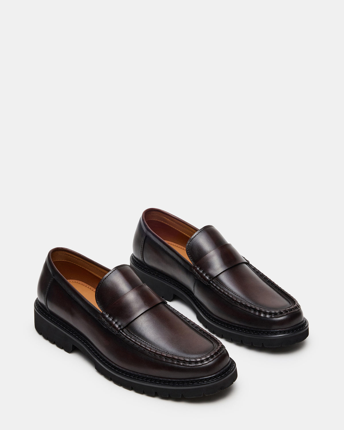 BRODIE Brown Slip-On Lug Men's Loafer Steve Madden BROWN