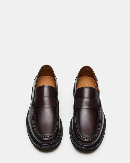 BRODIE Brown Slip-On Lug Men's Loafer Steve Madden BROWN