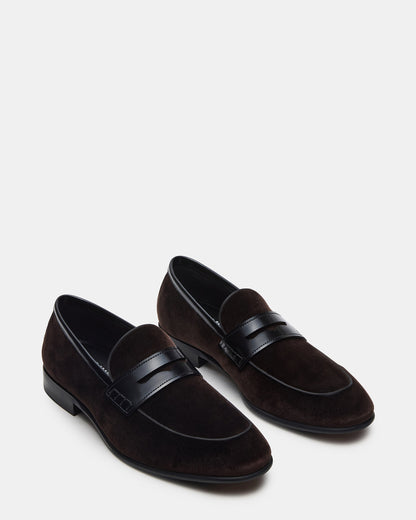 YARDLY Brown Velvet Slip-On Men's Dress Loafer Steve Madden BROWN VELVET