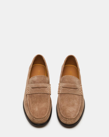 HUCKLE Taupe Suede Slip-On Men's Loafer Steve Madden TAUPE SUEDE