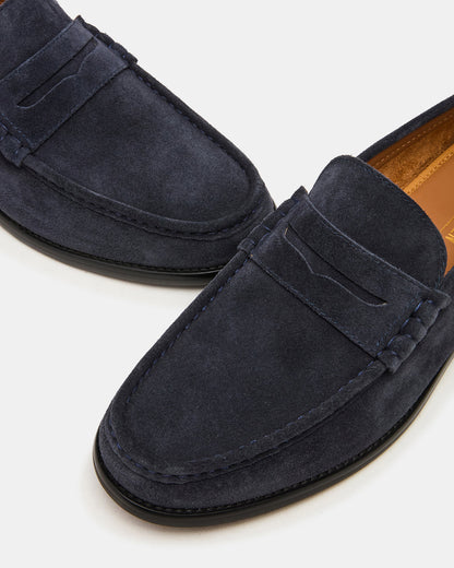 HUCKLE Navy Suede Slip-On Men's Loafer Steve Madden NAVY SUEDE