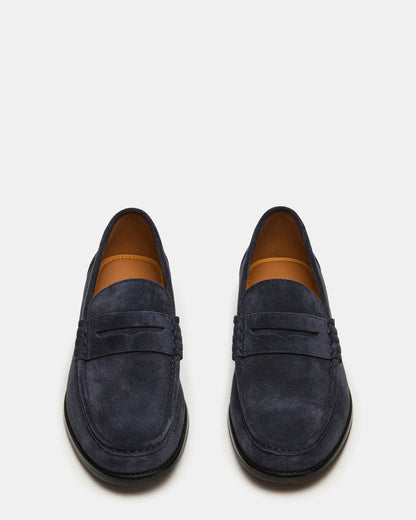 HUCKLE Navy Suede Slip-On Men's Loafer Steve Madden NAVY SUEDE
