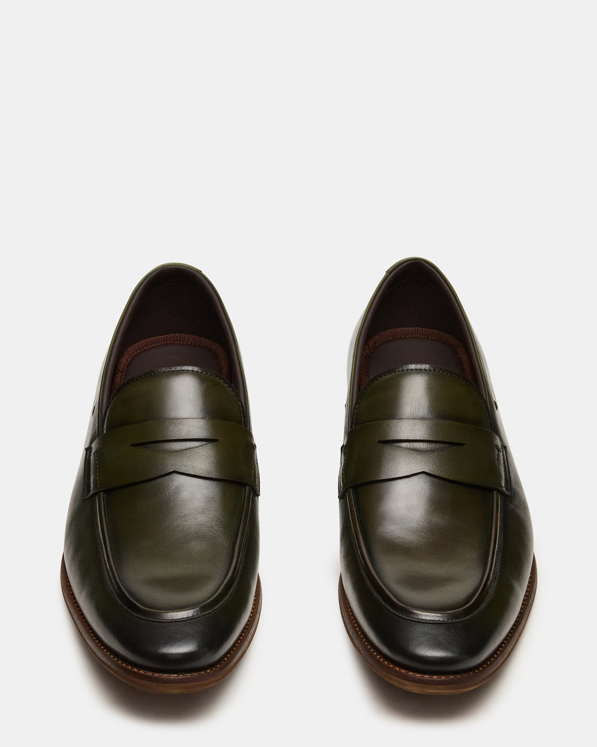 LIGHTNING Dark Green Round-Toe Slip-On Men's Loafer Steve Madden DARK GREEN