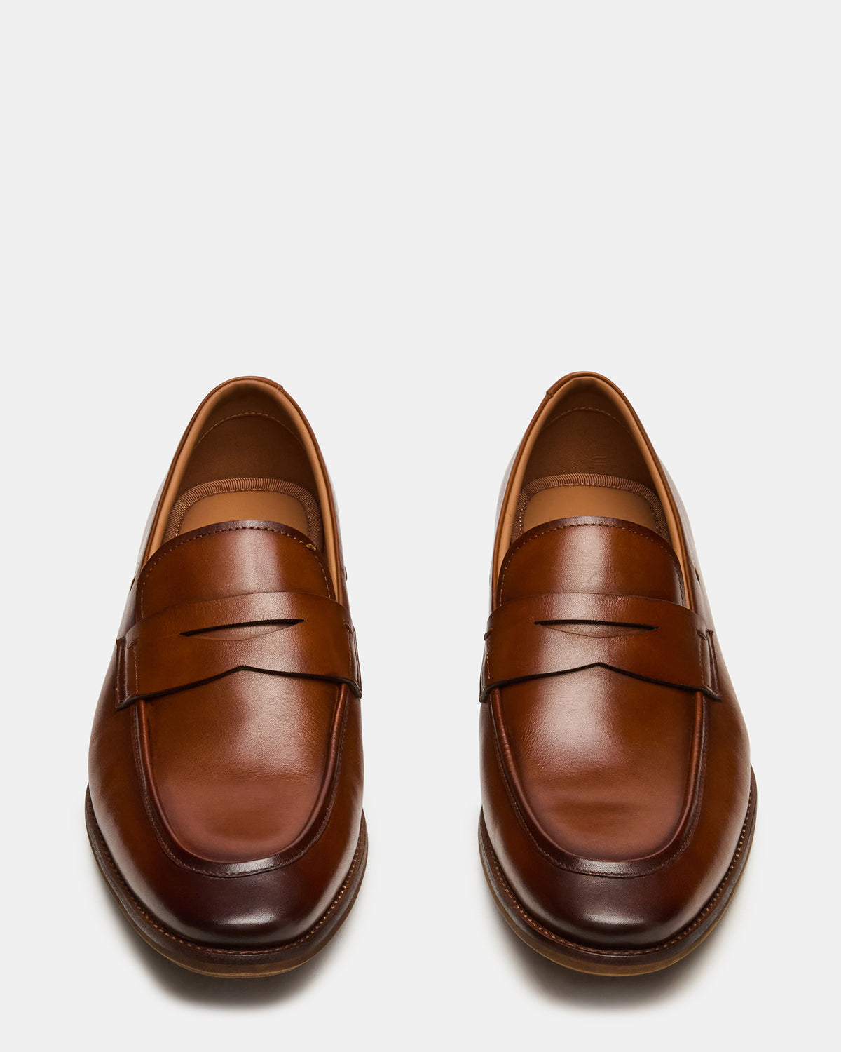 LIGHTNING Tan Leather Round-Toe Slip-On Men's Loafer Steve Madden TAN LEATHER