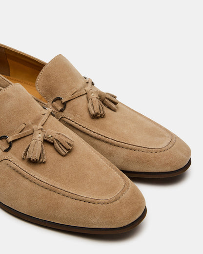 LOGAN Taupe Suede Tassel Slip-On Men's Loafer Steve Madden TAUPE SUEDE