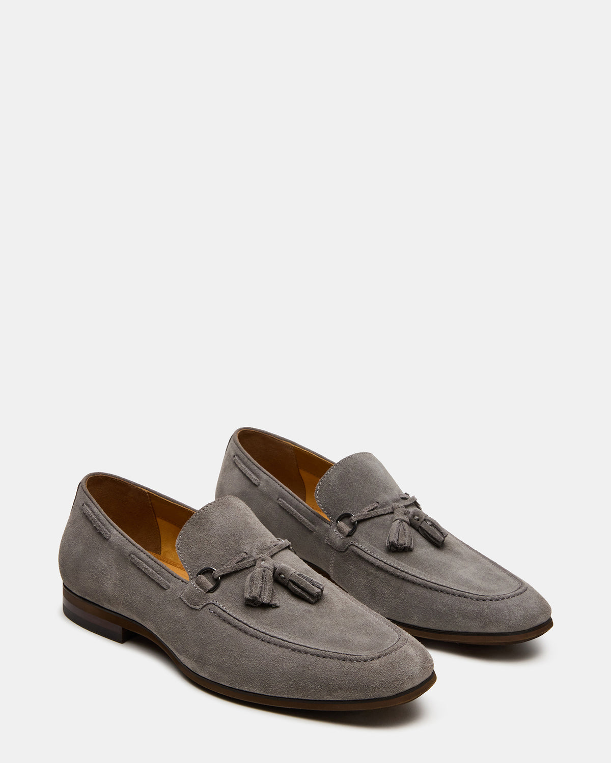 LOGAN Light Grey Suede Tassel Slip-On Men's Loafer Steve Madden LIGHT GREY SUEDE
