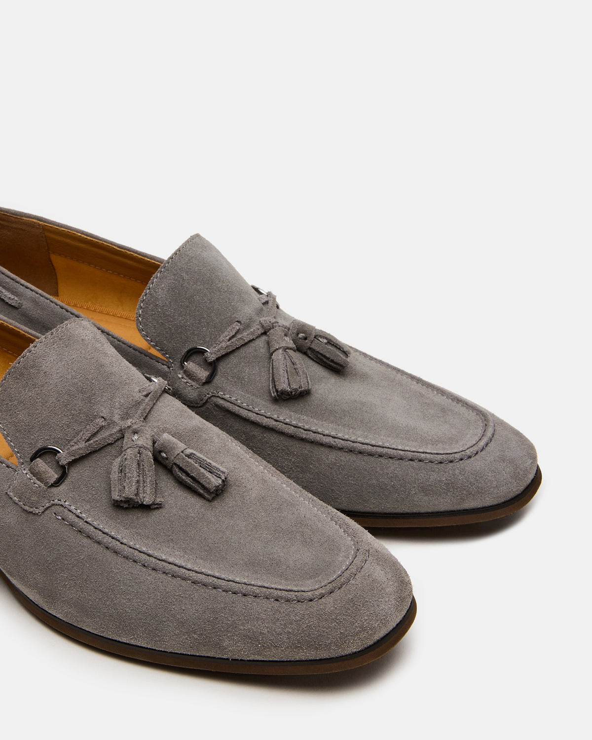 LOGAN Light Grey Suede Tassel Slip-On Men's Loafer Steve Madden LIGHT GREY SUEDE