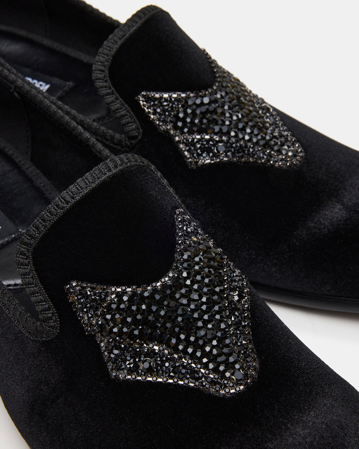 FINN Black Velvet Rhinestone Fox Head Design Slip-On Men's Loafer Steve Madden BLACK VELVET