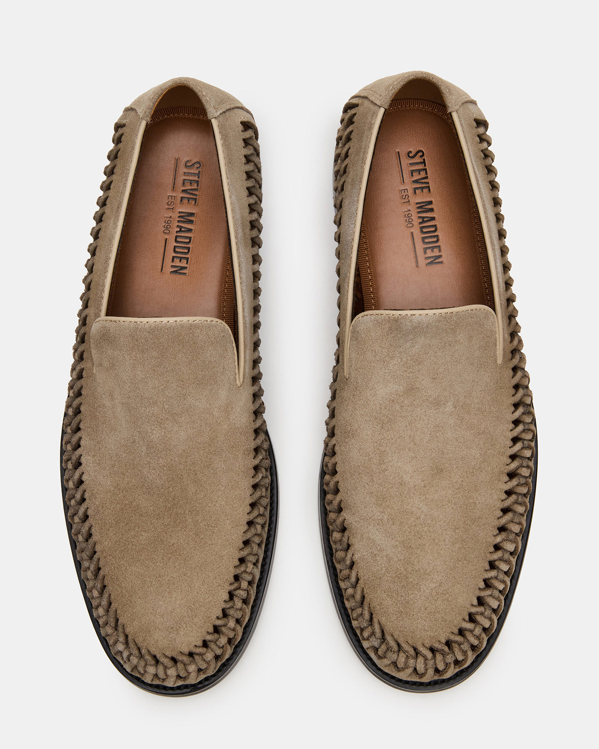 NAPOLI Sand Suede Slip-On Woven Men's Loafer Steve Madden SAND SUEDE